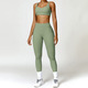 women Yoga Set Sportswear Workout Gym Legging Crop Top Long Sleeve Sports Suit