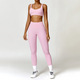 women Yoga Set Sportswear Workout Gym Legging Crop Top Long Sleeve Sports Suit