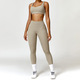 women Yoga Set Sportswear Workout Gym Legging Crop Top Long Sleeve Sports Suit