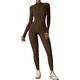 Damen One-Piece Zipper Langarm Yoga Jumpsuit Gym Bodysuit