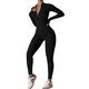 Damen One-Piece Zipper Langarm Yoga Jumpsuit Gym Bodysuit