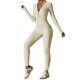 Damen One-Piece Zipper Langarm Yoga Jumpsuit Gym Bodysuit