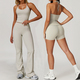 seamless High Waisted Yoga Leggings And Vest Top Set