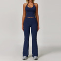 seamless High Waisted Yoga Leggings And Vest Top Set
