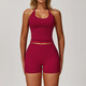 seamless High Waisted Yoga Leggings And Vest Top Set