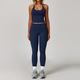 seamless High Waisted Yoga Leggings And Vest Top Set