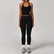 seamless High Waisted Yoga Leggings And Vest Top Set
