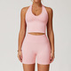 seamless Yoga Set With Sports Bra And Long Sleeve Leggings