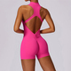 women's Workout Yoga Set Fitness Bodysuit Zip Jumpsuit