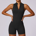 women's Workout Yoga Set Fitness Bodysuit Zip Jumpsuit