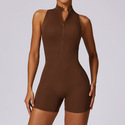 women's Workout Yoga Set Fitness Bodysuit Zip Jumpsuit
