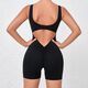 nahtloser Yoga Jumpsuit Backless Running Workout Gym Shorts für Damen