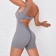 nahtloser Yoga Jumpsuit Backless Running Workout Gym Shorts für Damen