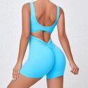seamless Yoga Jumpsuit Backless Running Workout Gym Shorts For Women