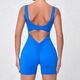 nahtloser Yoga Jumpsuit Backless Running Workout Gym Shorts für Damen