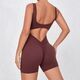 nahtloser Yoga Jumpsuit Backless Running Workout Gym Shorts für Damen