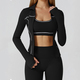 langärmelige Zip Sportjacke Yoga Shirt Quick Dry Gym Top