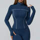 langärmelige Zip Sportjacke Yoga Shirt Quick Dry Gym Top