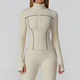 langärmelige Zip Sportjacke Yoga Shirt Quick Dry Gym Top