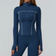 langärmelige Zip Sportjacke Yoga Shirt Quick Dry Gym Top