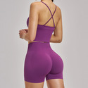 seamless Yoga Set With High Waist Cycling Shorts