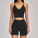seamless Yoga Set With High Waist Cycling Shorts