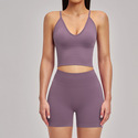 seamless Yoga Set With High Waist Cycling Shorts