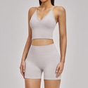 seamless Yoga Set With High Waist Cycling Shorts