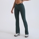 wide Leg High Stretch Yoga Leggings With Bell-Bottom Hem