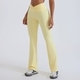 wide Leg High Stretch Yoga Leggings With Bell-Bottom Hem