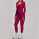 3-Piece Yoga Set Long Sleeve High Waist Tights Tracksuit