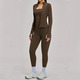 3-Piece Yoga Set Long Sleeve High Waist Tights Tracksuit