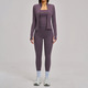 3-Piece Yoga Set Long Sleeve High Waist Tights Tracksuit