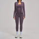 3-Piece Yoga Set Long Sleeve High Waist Tights Tracksuit