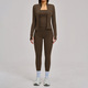 3-Piece Yoga Set Long Sleeve High Waist Tights Tracksuit