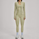 3-Piece Yoga Set Long Sleeve High Waist Tights Tracksuit