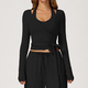 women's Strappy Long Sleeve Yoga Shirt Activewear Jacket