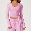 women's Strappy Long Sleeve Yoga Shirt Activewear Jacket