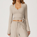 women's Strappy Long Sleeve Yoga Shirt Activewear Jacket