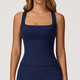 solid Color Push Up Sports Bra Tank Top For Women