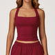 solid Color Push Up Sports Bra Tank Top For Women