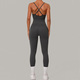 women’S Tracksuit Sleeveless Jumpsuit Backless Yoga Set Gym Workout Bodysuit Sportswear Romper
