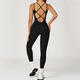 Einteiliger Yoga Jumpsuit Rückenfreies Sportbekleidung Ärmelloses Workout Bodysuit
