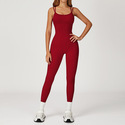 Einteiliger Yoga Jumpsuit Rückenfreies Sportbekleidung Ärmelloses Workout Bodysuit