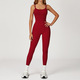 Einteiliger Yoga Jumpsuit Rückenfreies Sportbekleidung Ärmelloses Workout Bodysuit