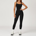Einteiliger Yoga Jumpsuit Rückenfreies Sportbekleidung Ärmelloses Workout Bodysuit
