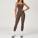 Einteiliger Yoga Jumpsuit Rückenfreies Sportbekleidung Ärmelloses Workout Bodysuit
