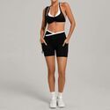 women’S Halter High Waist Sports Bra Set – Peach Yoga Vest Training Fitness