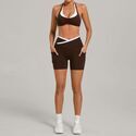 women’S Halter High Waist Sports Bra Set – Peach Yoga Vest Training Fitness