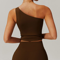 One Shoulder Push-Up Sport-BH Schockfest Laufen Fitness Top Gepolstertes Yoga Tank